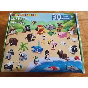 HOGOKIDS 30 Packs Party Favors & 867PCS Animals Building Blocks Sets for Kids 6+